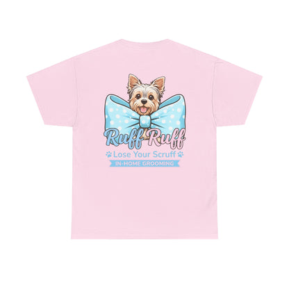 Dog Grooming T‑Shirt — “Ruff Ruff Lose Your Scruff” Cute Yorkie Graphic Tee