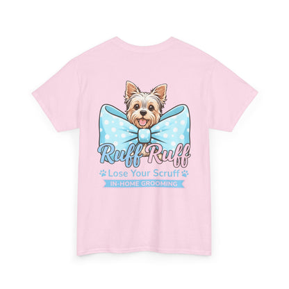 Dog Grooming T‑Shirt — “Ruff Ruff Lose Your Scruff” Cute Yorkie Graphic Tee